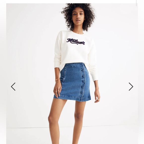 Stretch Denim A - Line Mini Skirt: Asymmetrical Edition - Picture 1 of 8